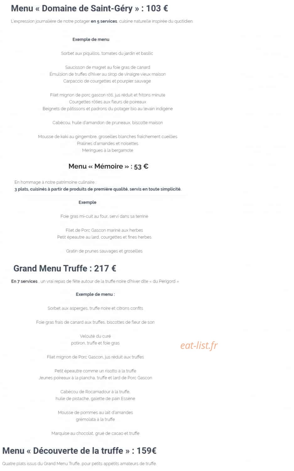 Maison Duler Domaine de Saint-Géry — carte page 2