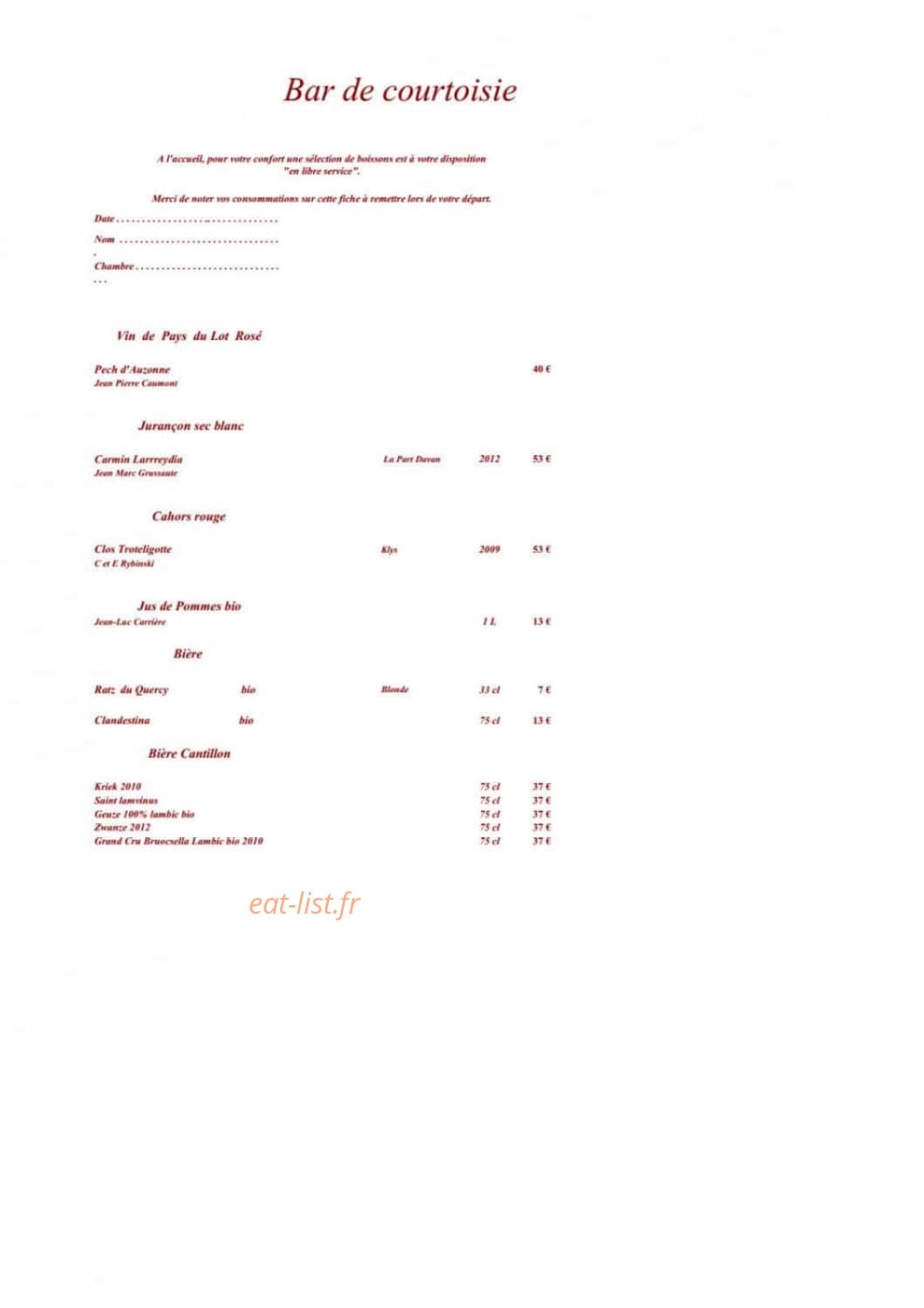 Maison Duler Domaine de Saint-Géry — carte page 10