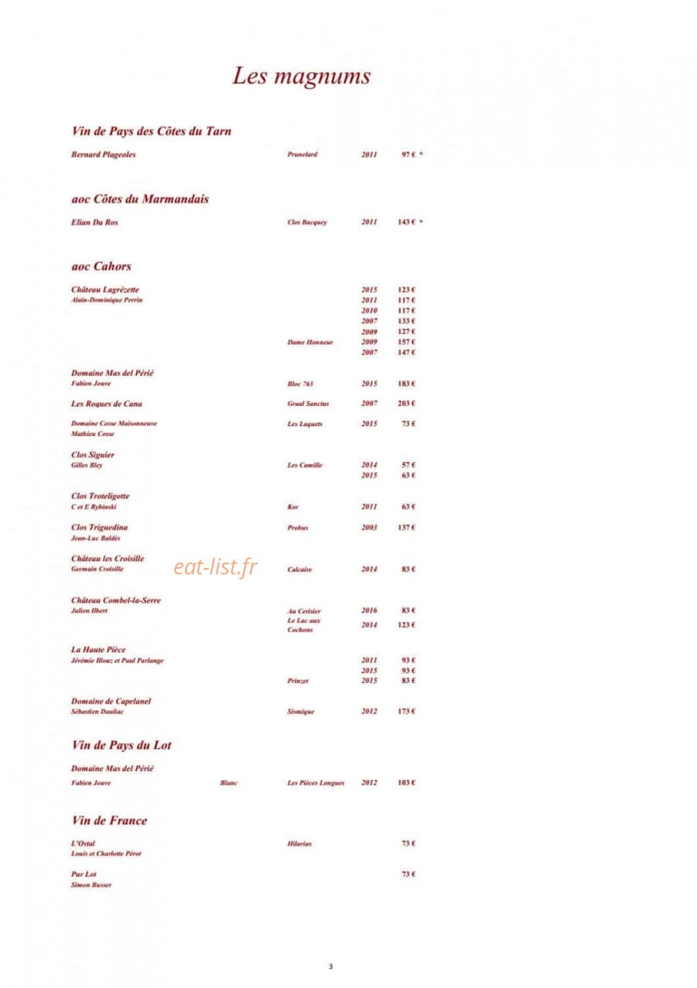 Maison Duler Domaine de Saint-Géry — carte page 5