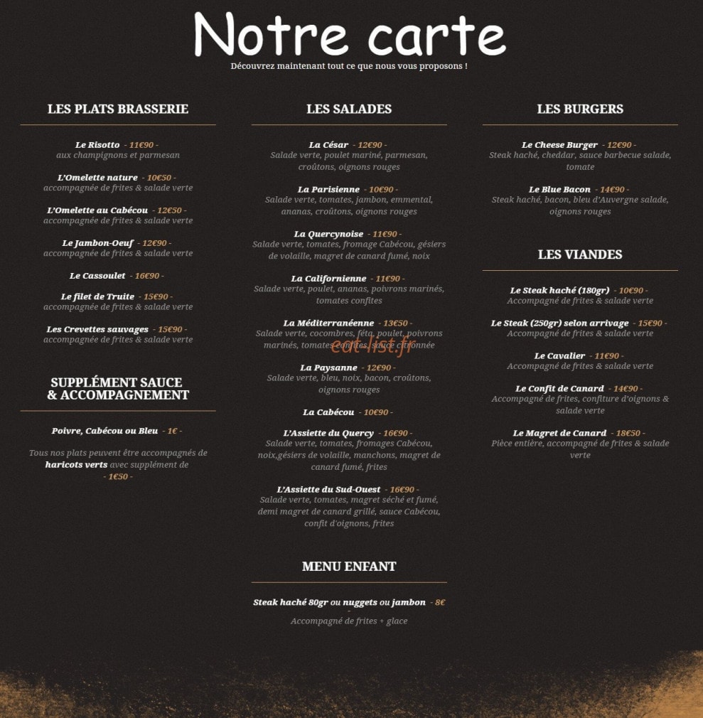 Cafe du Centre — carte page 1