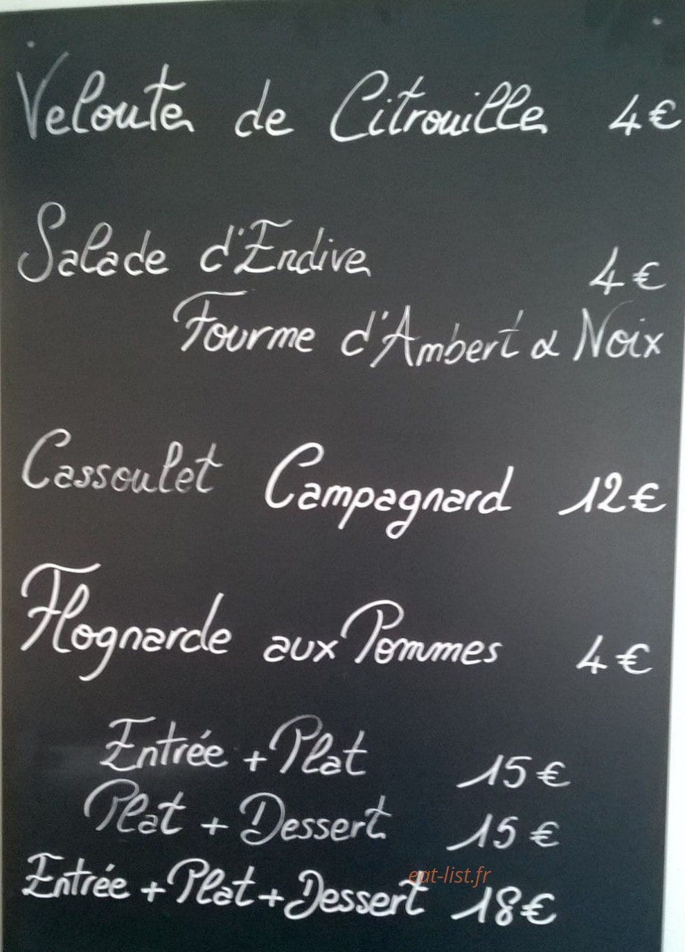 Vins et Saveurs — carte page 1