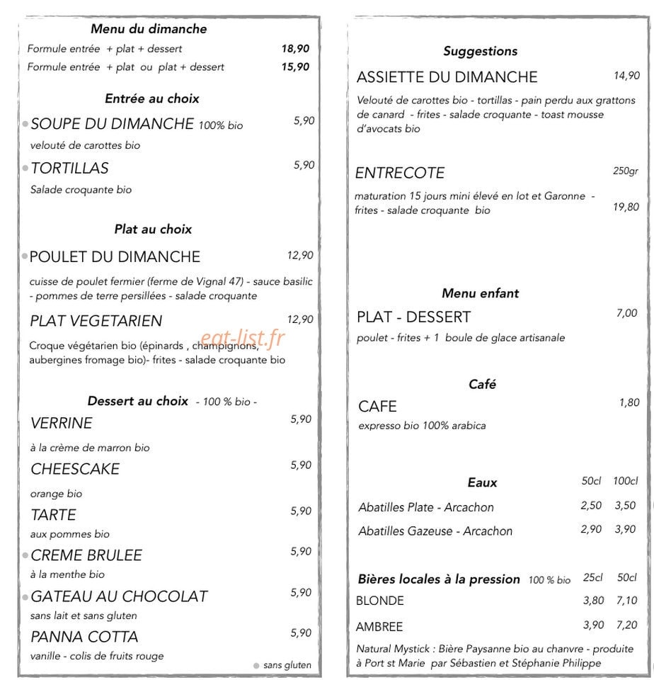 Au P'Tit Bonheur — carte page 2