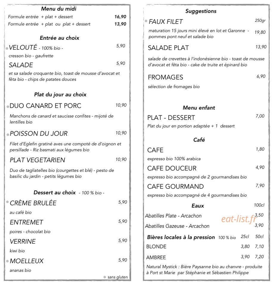 Au P'Tit Bonheur — carte page 1