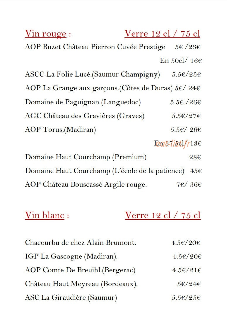 Bistrot voltaire — carte page 3