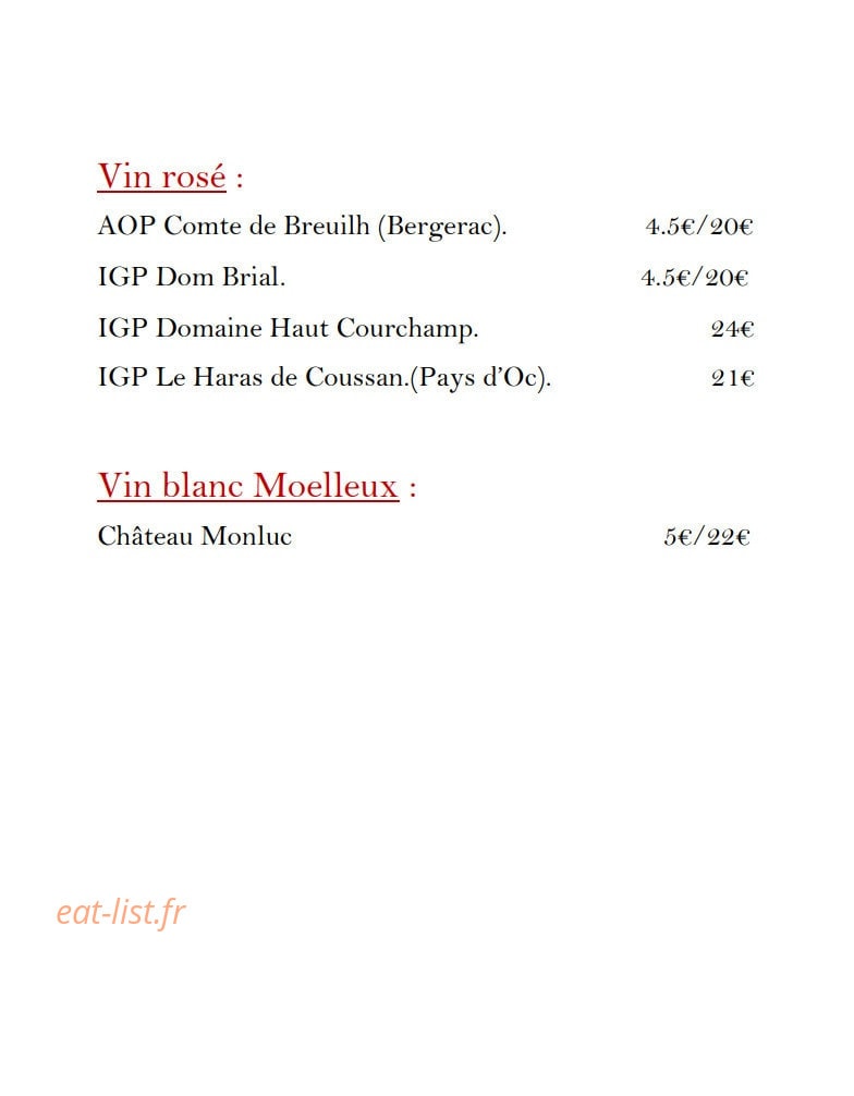 Bistrot voltaire — carte page 4