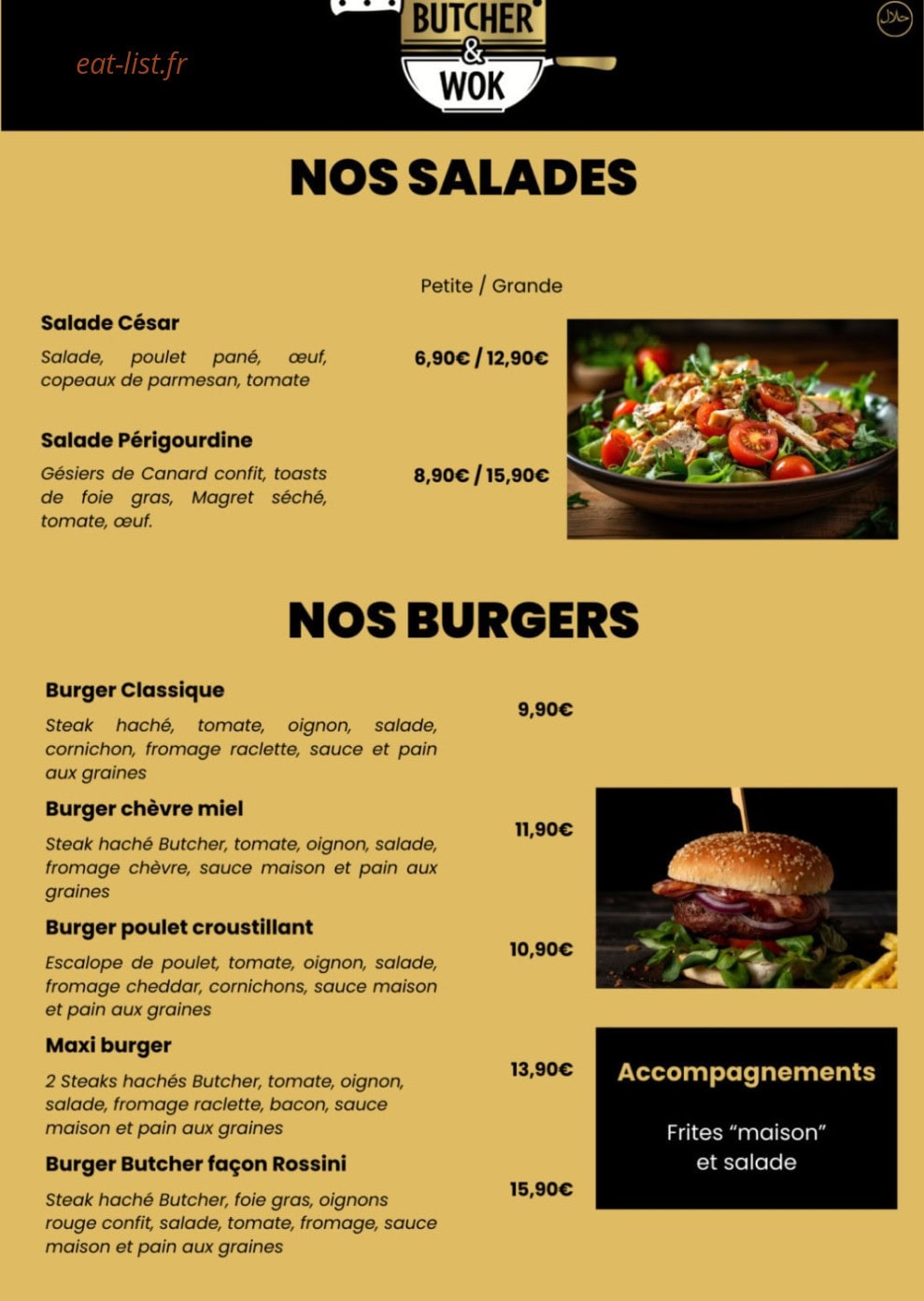 Butcher & Wok — carte page 1