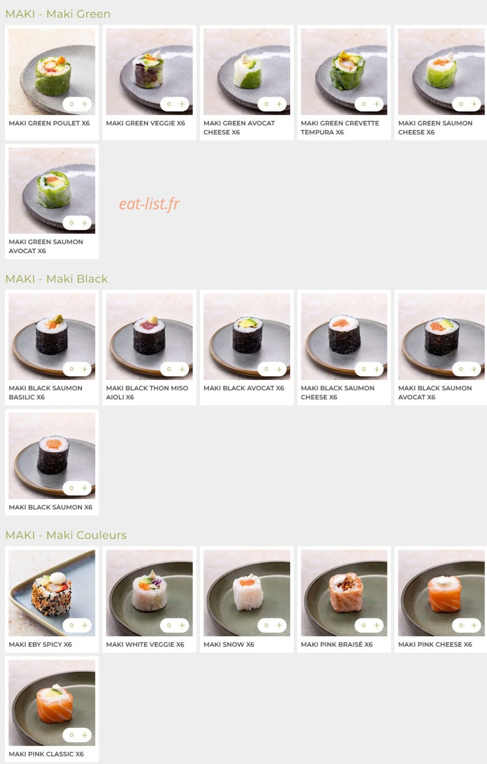 Eat Sushi — carte page 6