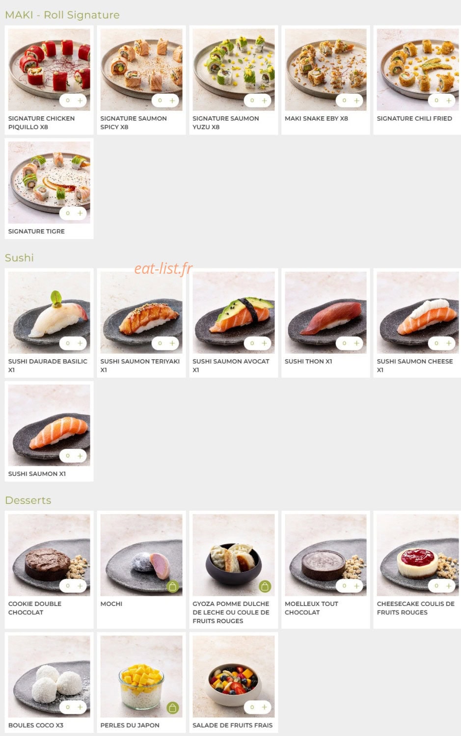 Eat Sushi — carte page 7