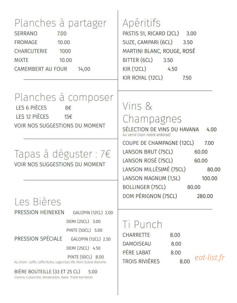 Havana — carte page 2