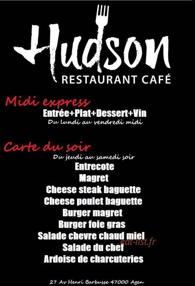 Hudson Café — carte page 1