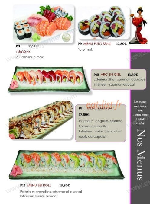 Jasmin sushi box — carte page 4