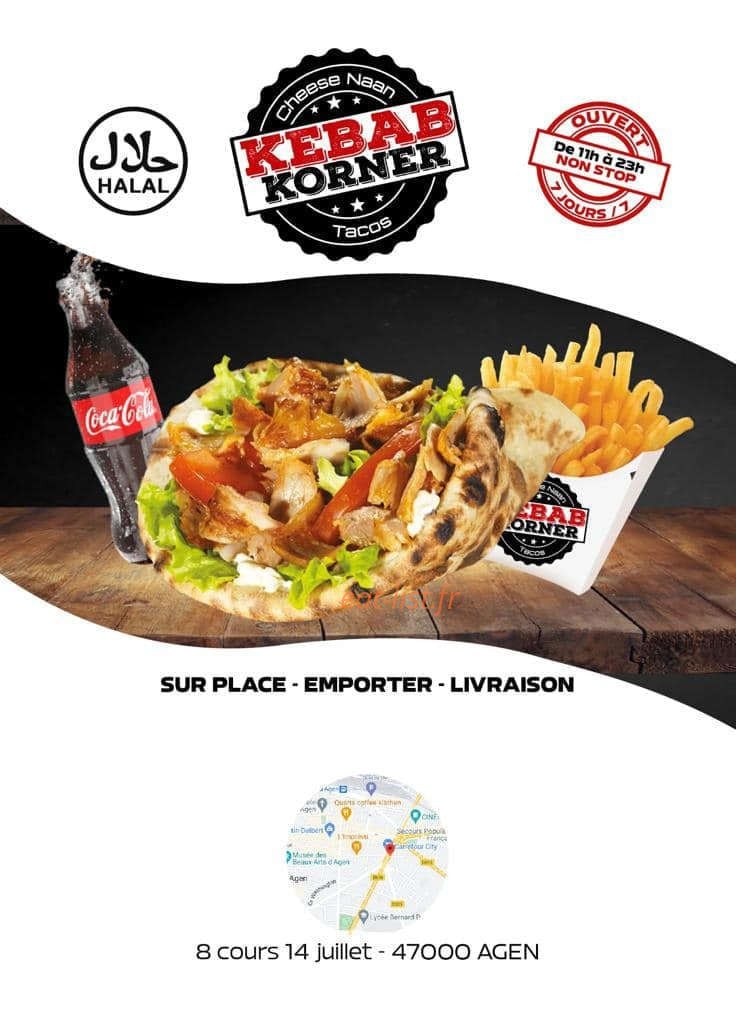Kebab Korner — carte page 1