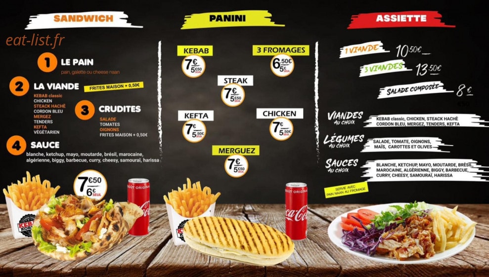 Kebab Korner — carte page 3