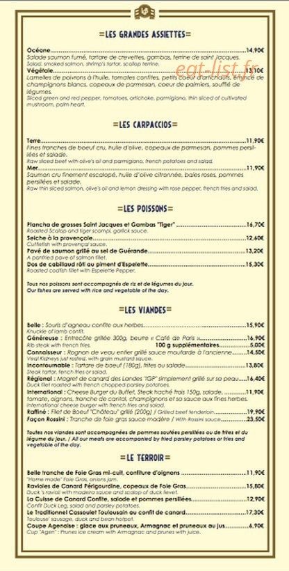 La Grande Brasserie — carte page 4