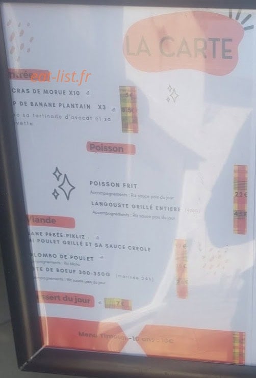 La mine des saveurs — carte page 1