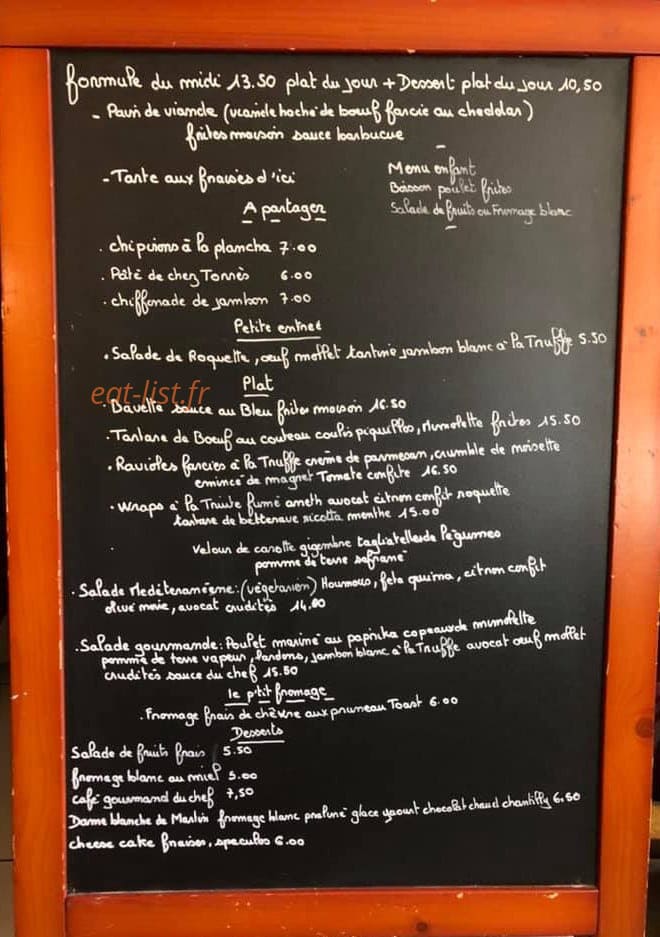 La P’tite Cuisine — carte page 1
