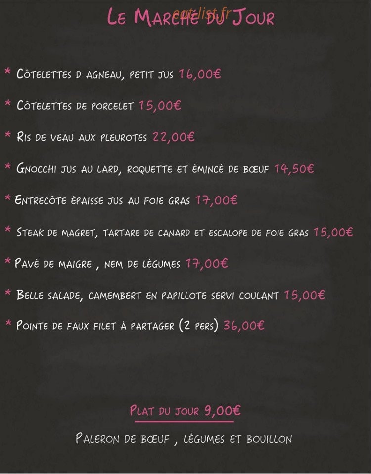 Le Bistronome — carte page 1