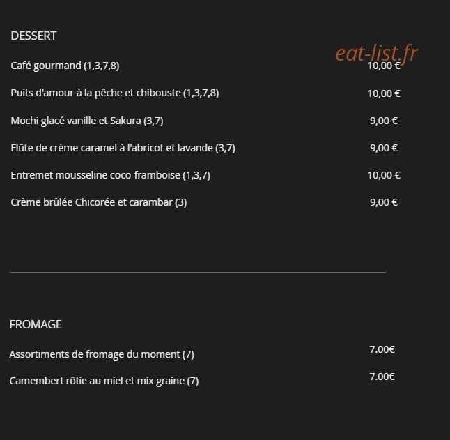 Le Bistrot de Stéphanie — carte page 2