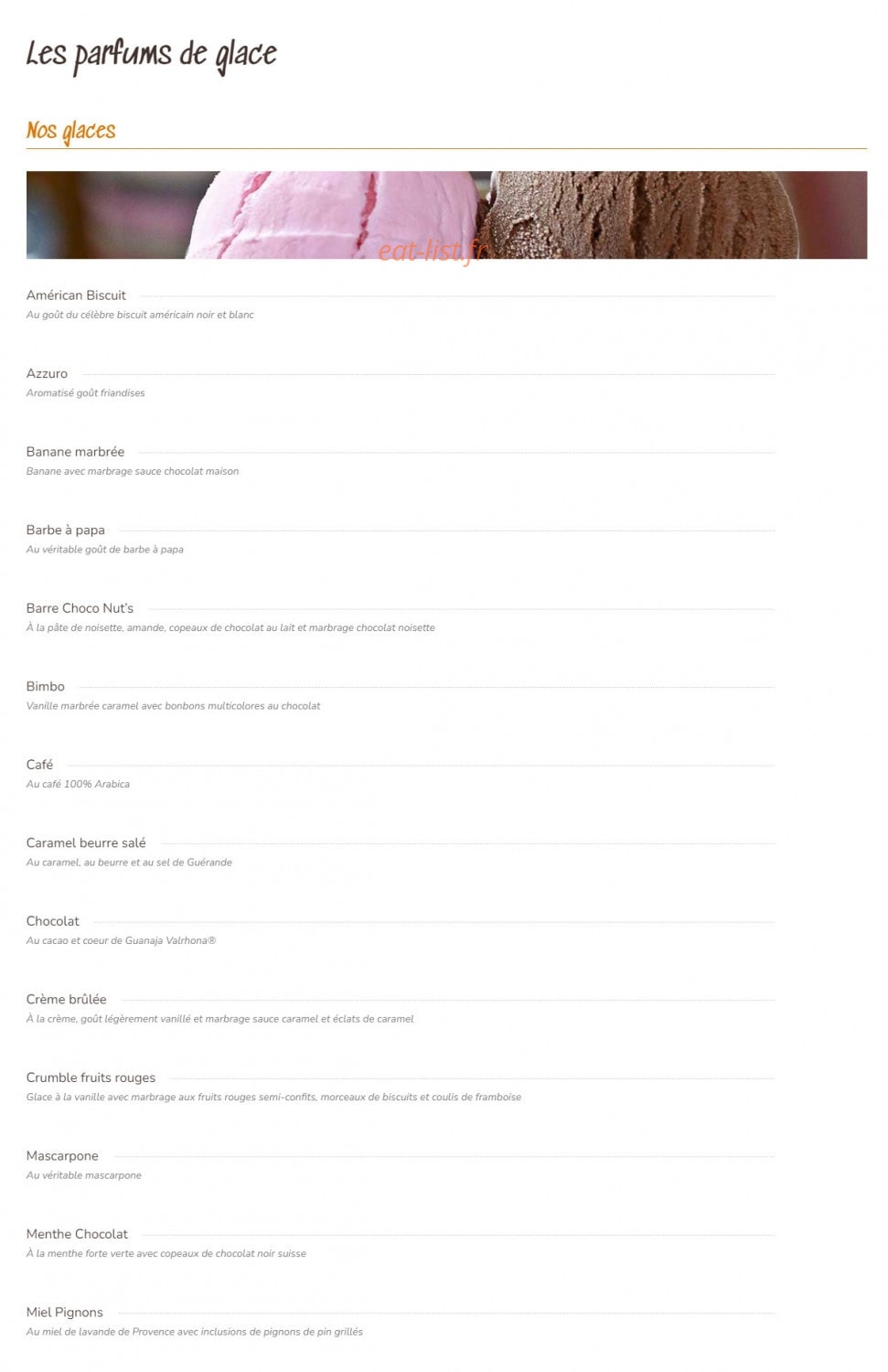 Le Glacier — carte page 8