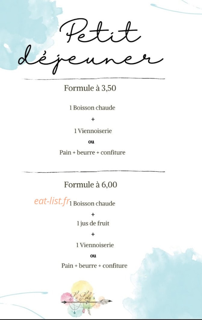 Le Loly's — carte page 1