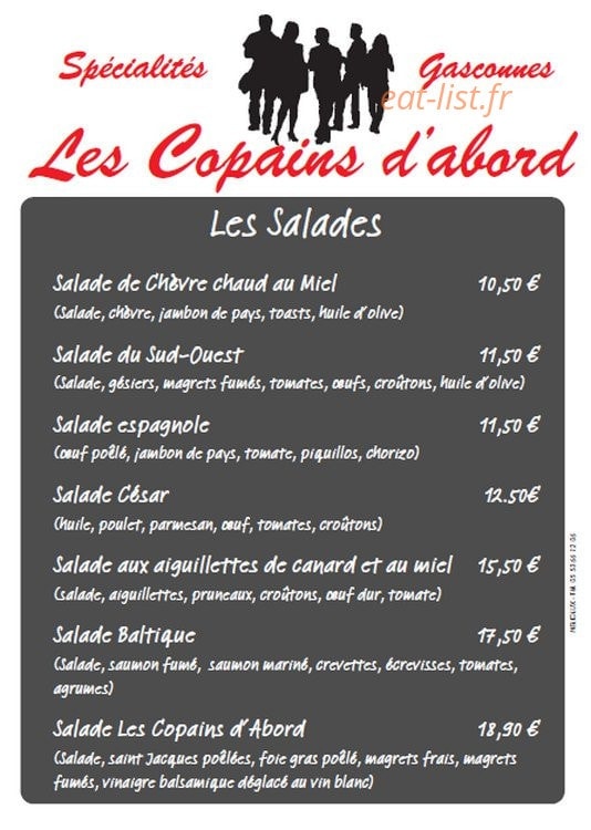 Les Copains d'abord — carte page 4