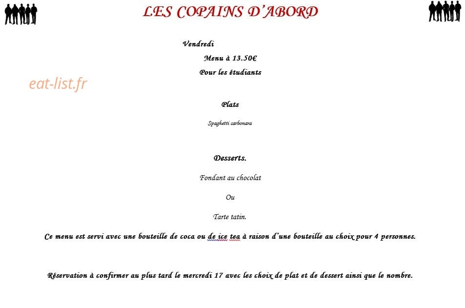 Les Copains d'abord — carte page 3