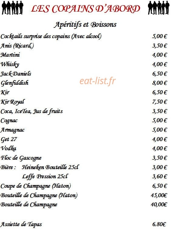 Les Copains d'abord — carte page 5