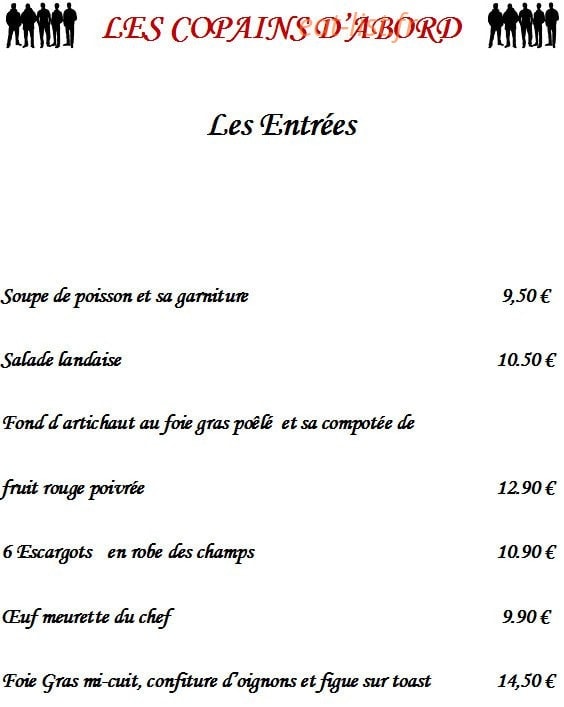 Les Copains d'abord — carte page 6