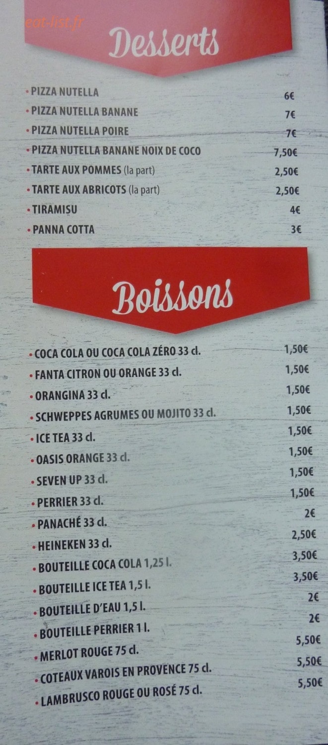 Mondial Pizza — carte page 5