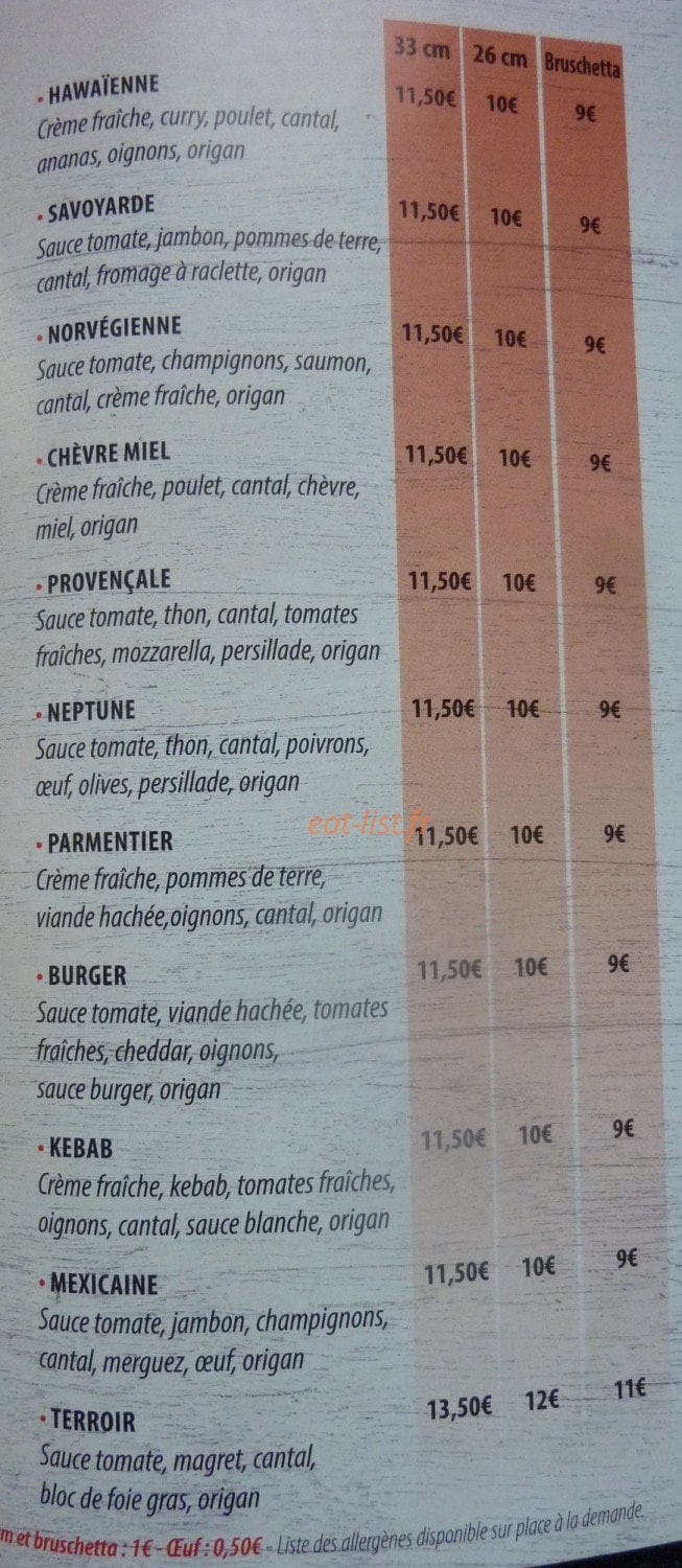 Mondial Pizza — carte page 4