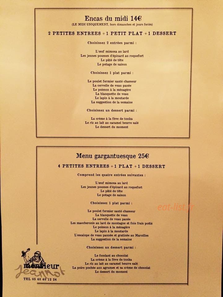 Monsieur Jeannot — carte page 2