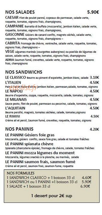 Pronto al Gusto — carte page 2
