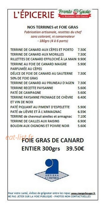 Pronto al Gusto — carte page 6