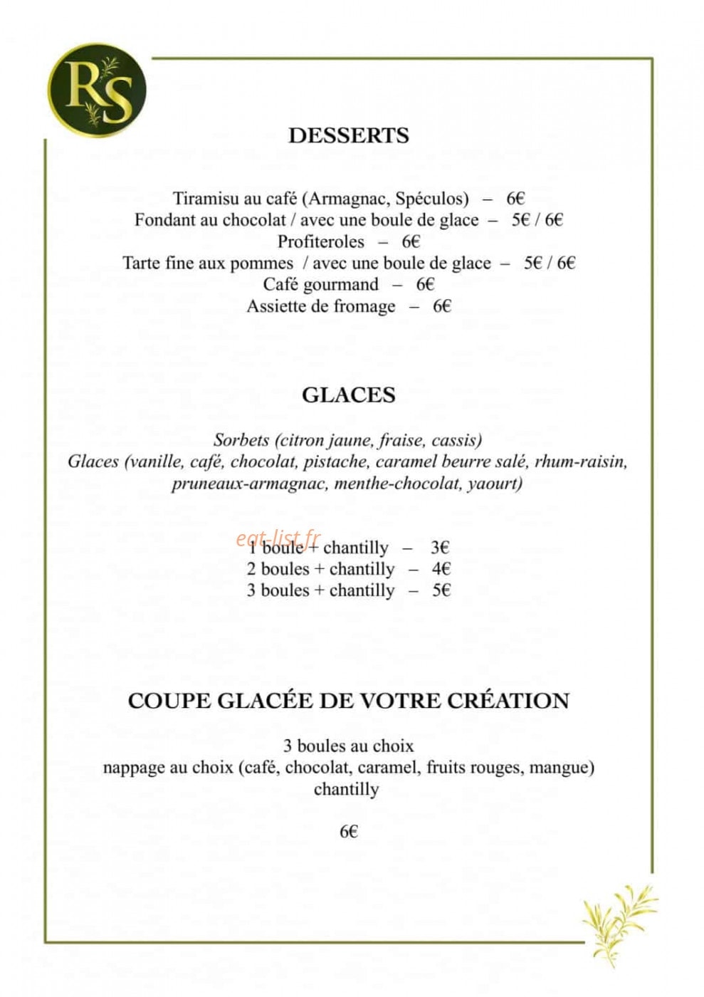 Rosemary's — carte page 4