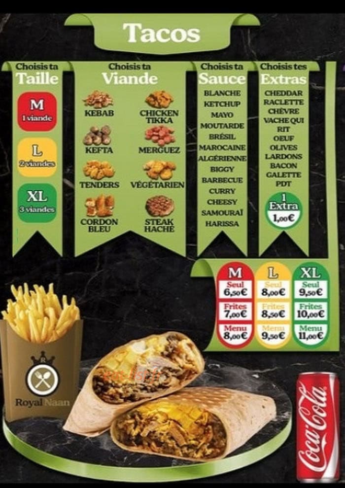 Royal Naan — carte page 1
