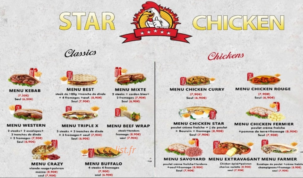 Star Chicken — carte page 4