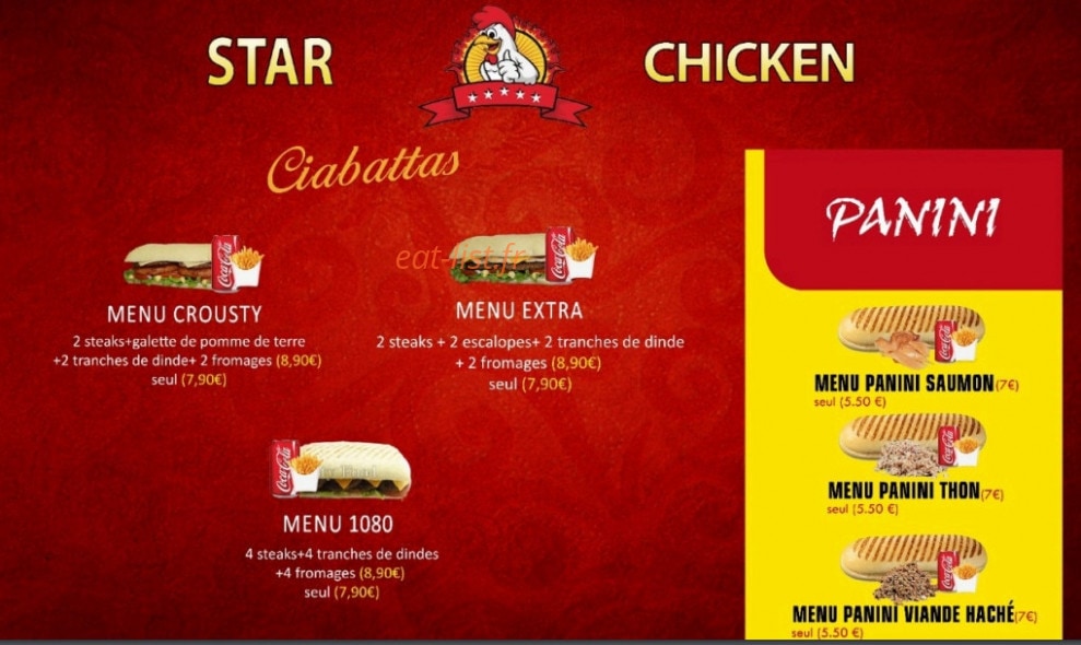 Star Chicken — carte page 5
