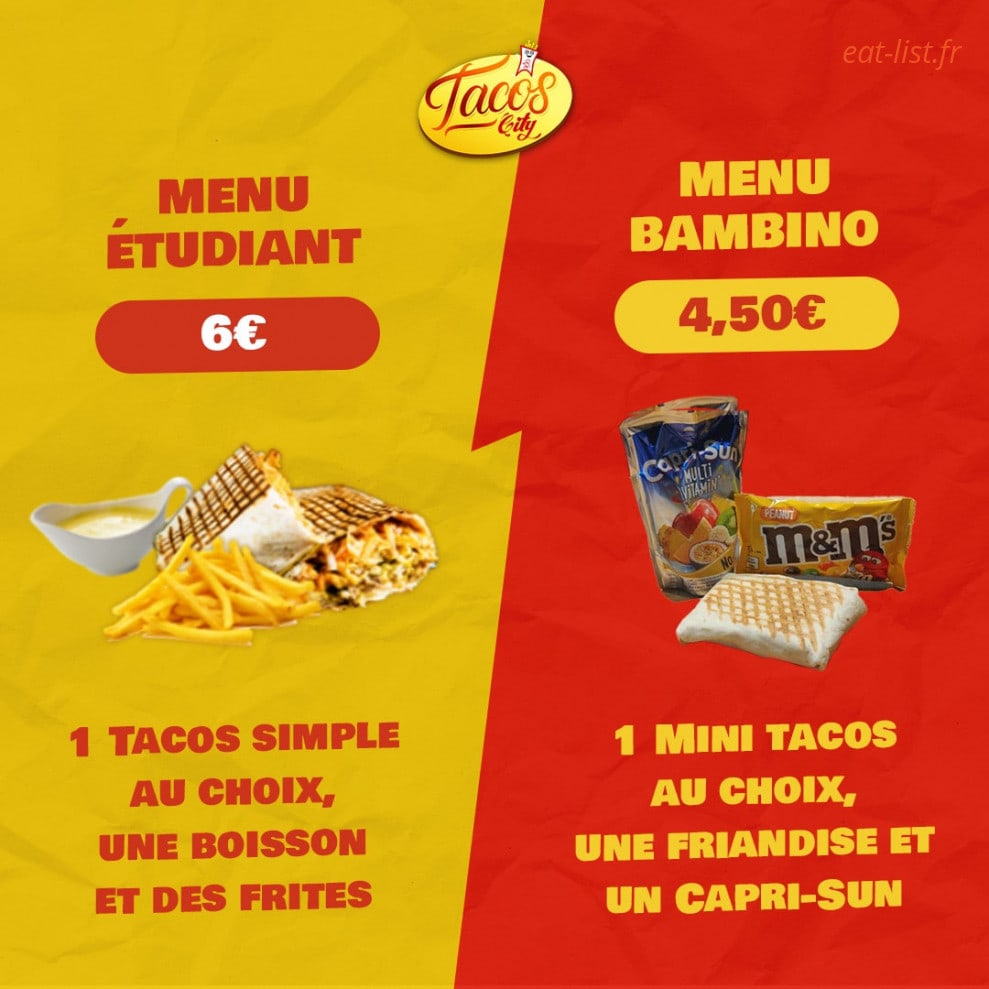 Tacos city — carte page 1
