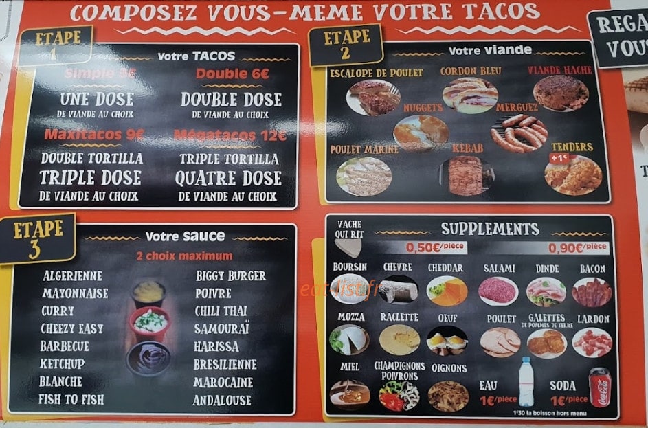 Tacos city — carte page 2