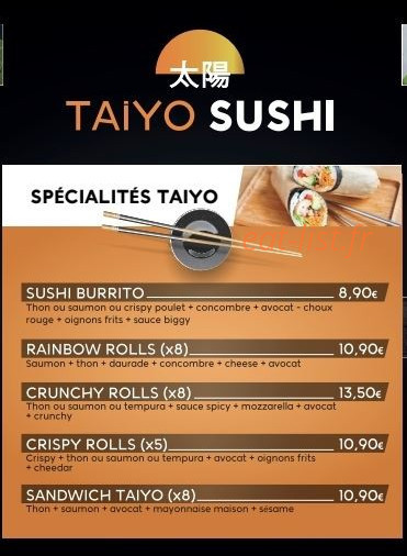 Taiyo Sushi — carte page 4