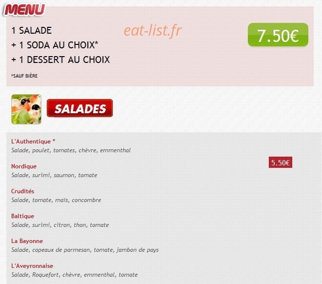 Univers Pizza — carte page 6