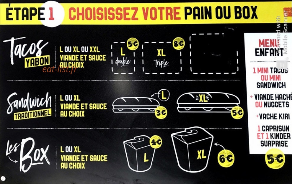 Y'a Bon — carte page 1
