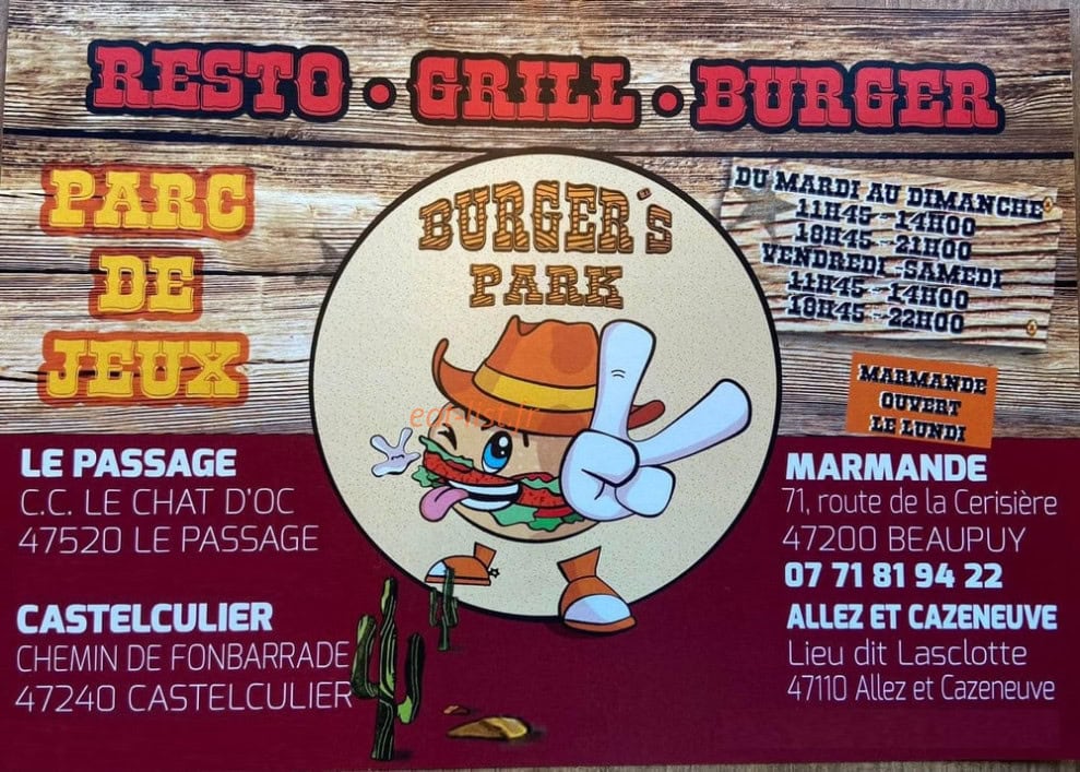 Burger's Park — carte page 1