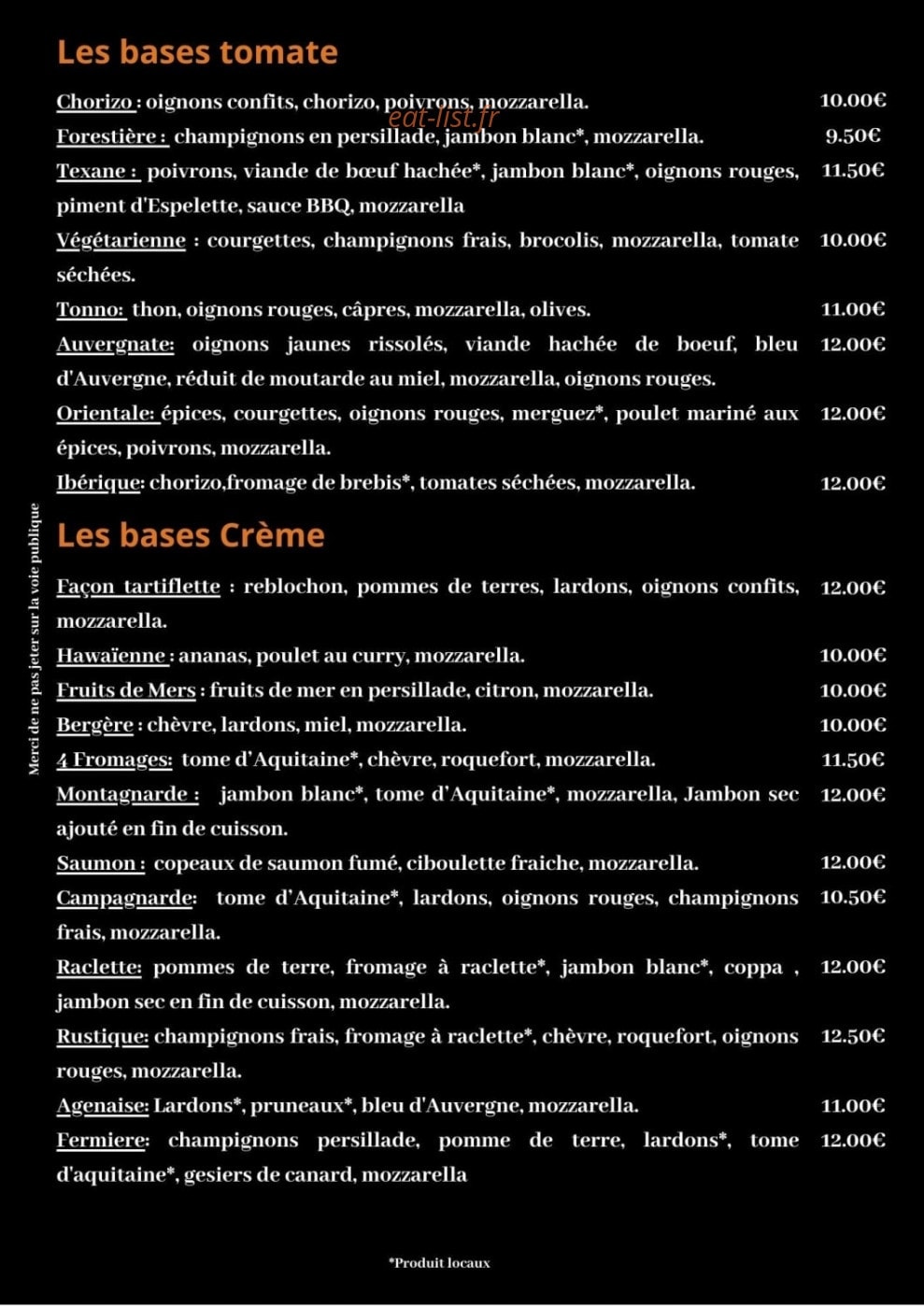 L'Ostal Pizza — carte page 2