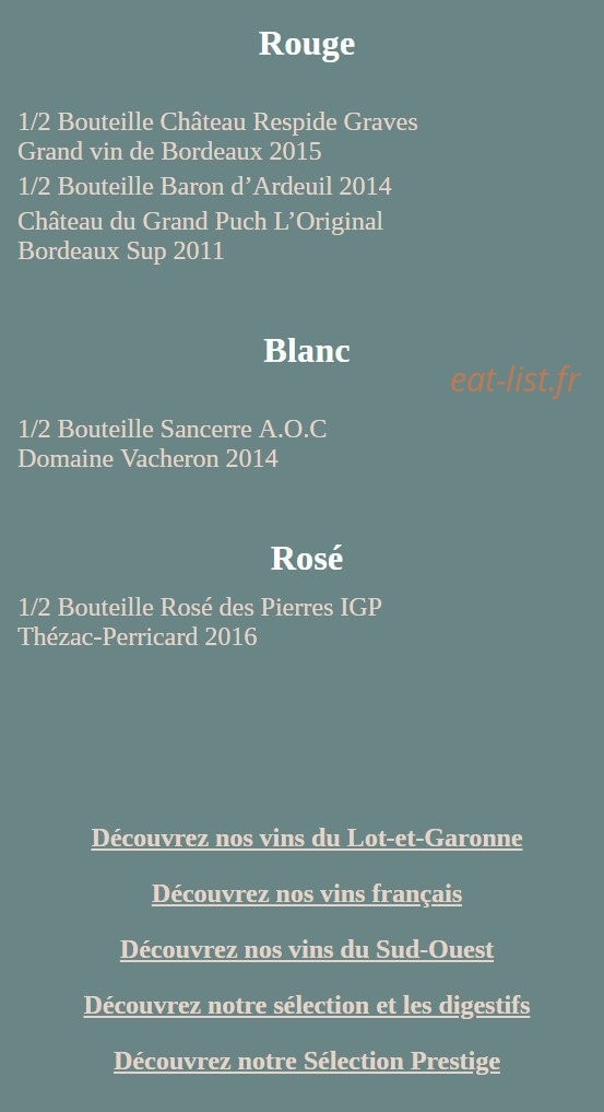 La cuisine de Vincent — carte page 14