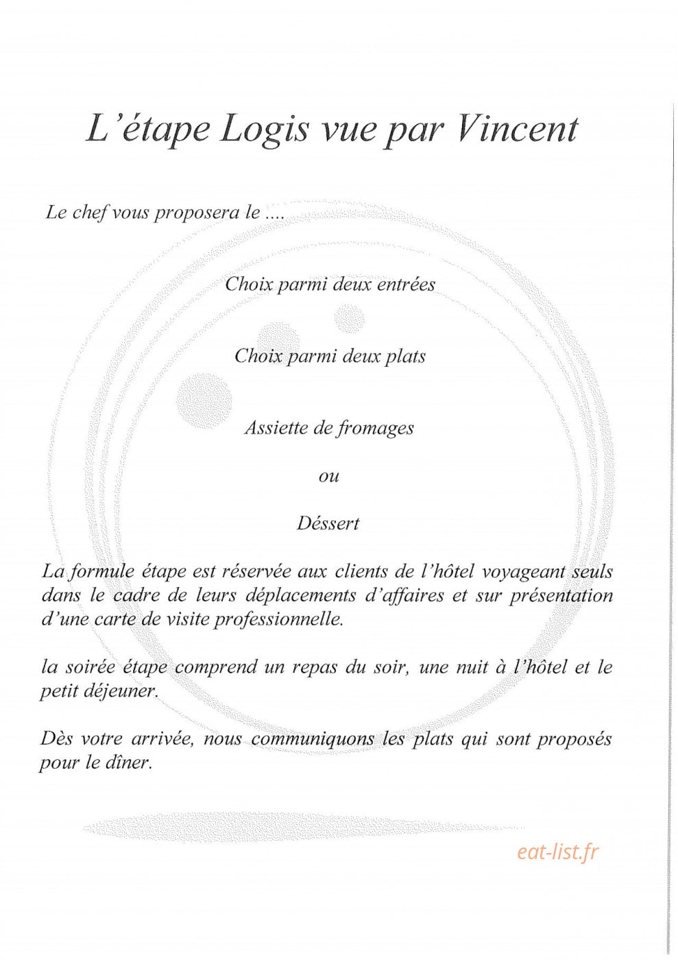 La cuisine de Vincent — carte page 9
