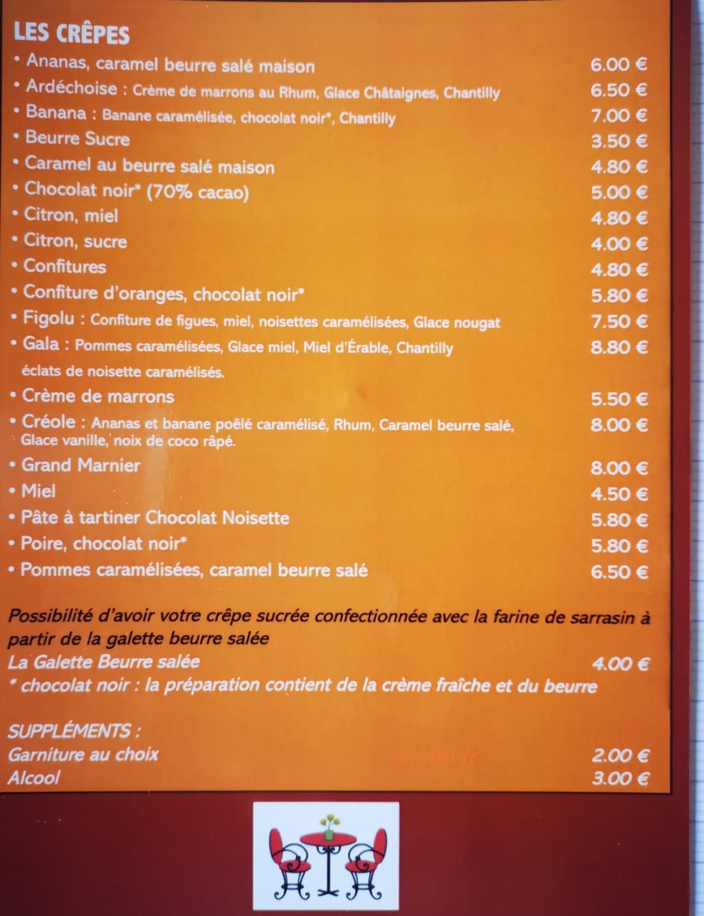 La Grange Aux Crêpes — carte page 3