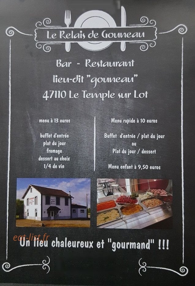 Le Relais de Gouneau — carte page 1