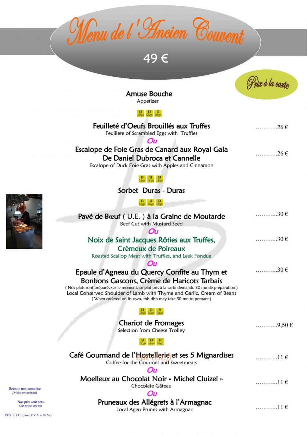 Hostellerie Des Ducs — carte page 3