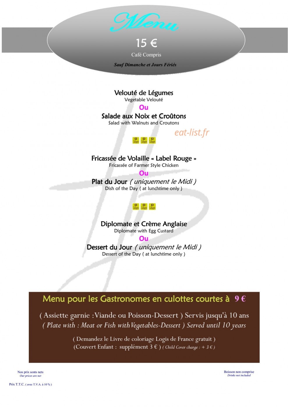 Hostellerie Des Ducs — carte page 4
